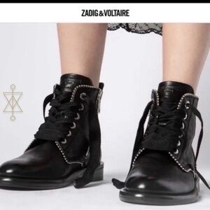NWOT Zadig & Voltaire Laureen Leather Booties Made in Portugal. Sz 36